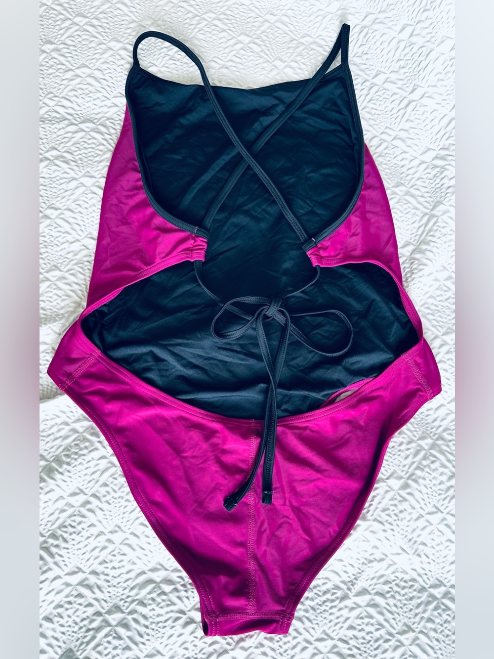 Sport One-Piece Swimsuit in Deep Magenta w/ cheeky back side